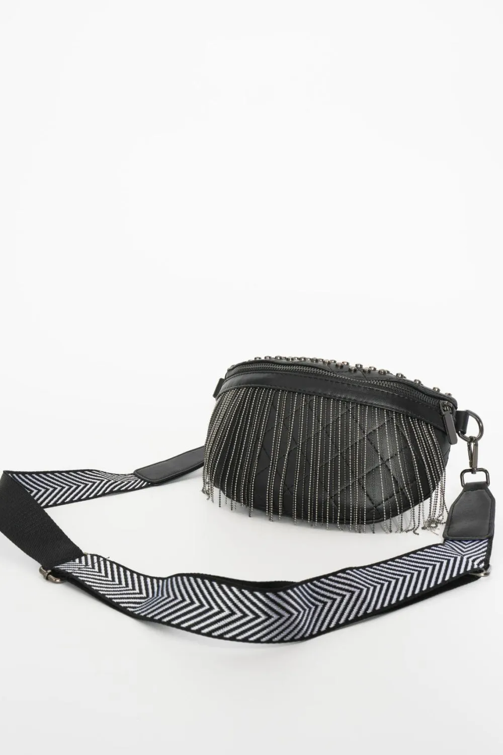 Studded Sling Bag with Fringes