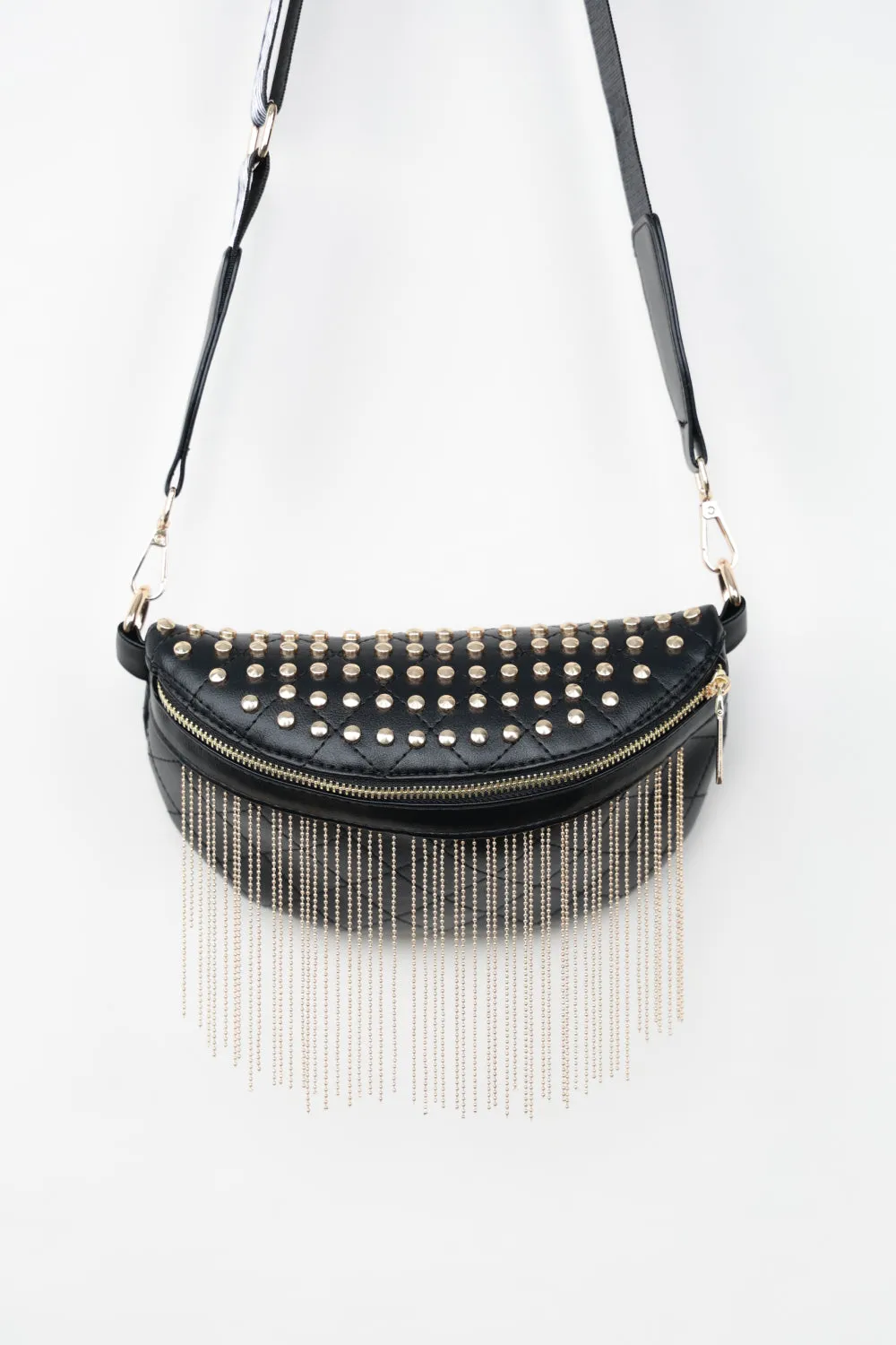 Studded Sling Bag with Fringes