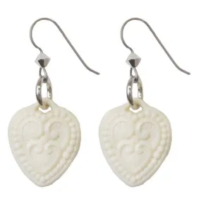 Tarina Tarantino Starlet "Lamour" Lucite Heart Pierced Earrings (Ivory)