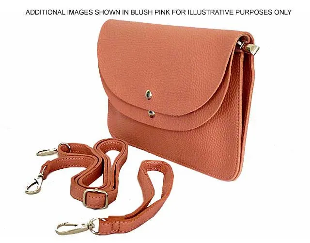 TAUPE ENVELOPE MULTI-POCKET CLUTCH BAG WITH WRISTLET AND LONG SHOULDER STRAP