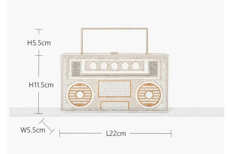 TEEK - Radio Evening Rhinestone Clutch Bag