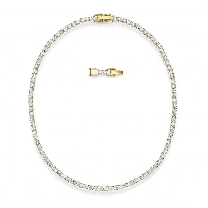 Tennis Deluxe Necklace, White, Gold-tone plated 5511545