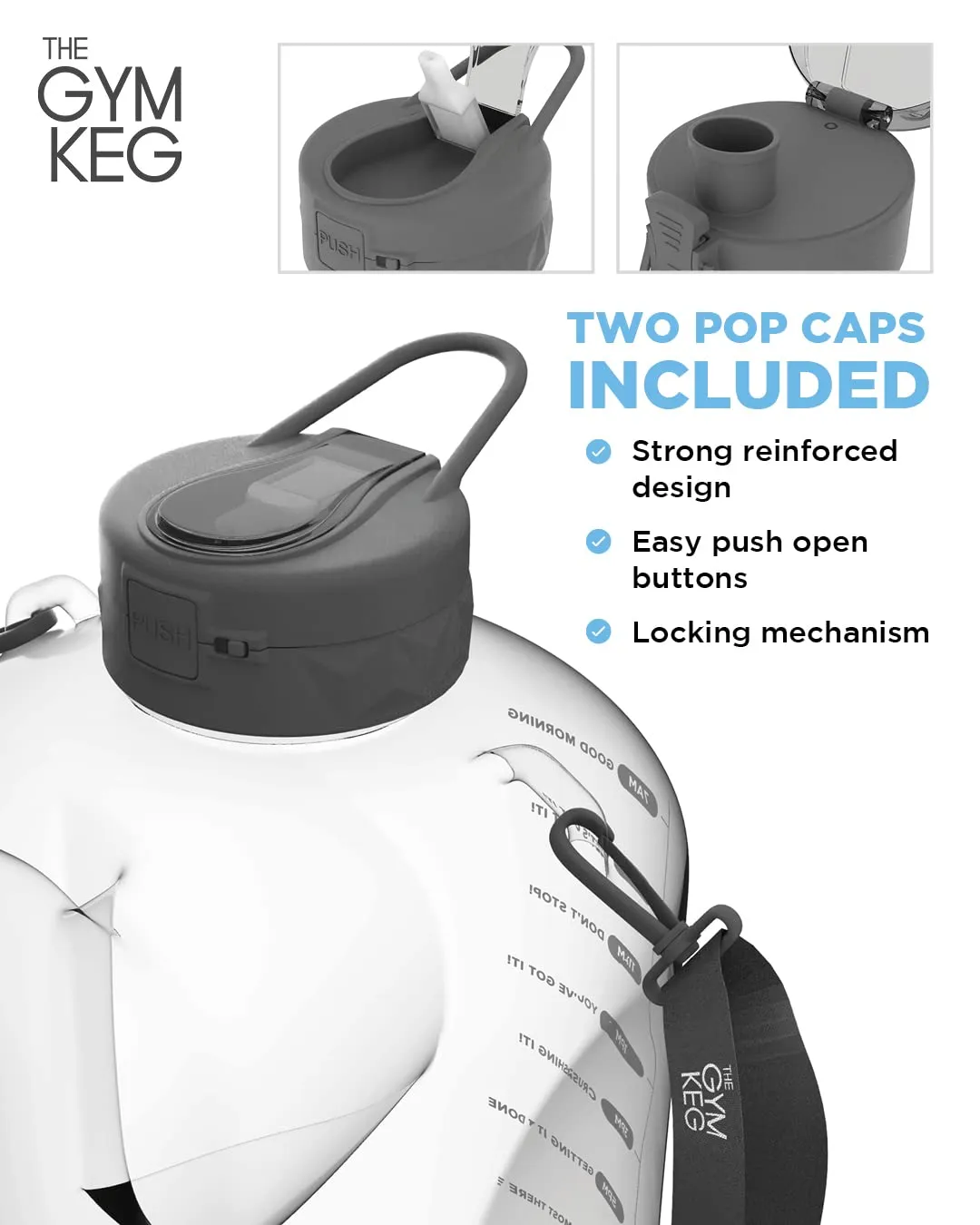 THE GYM KEG 1 Gallon Water Bottle (128oz) I 3.78l Big Water Jug I 128 oz Sports Bottle