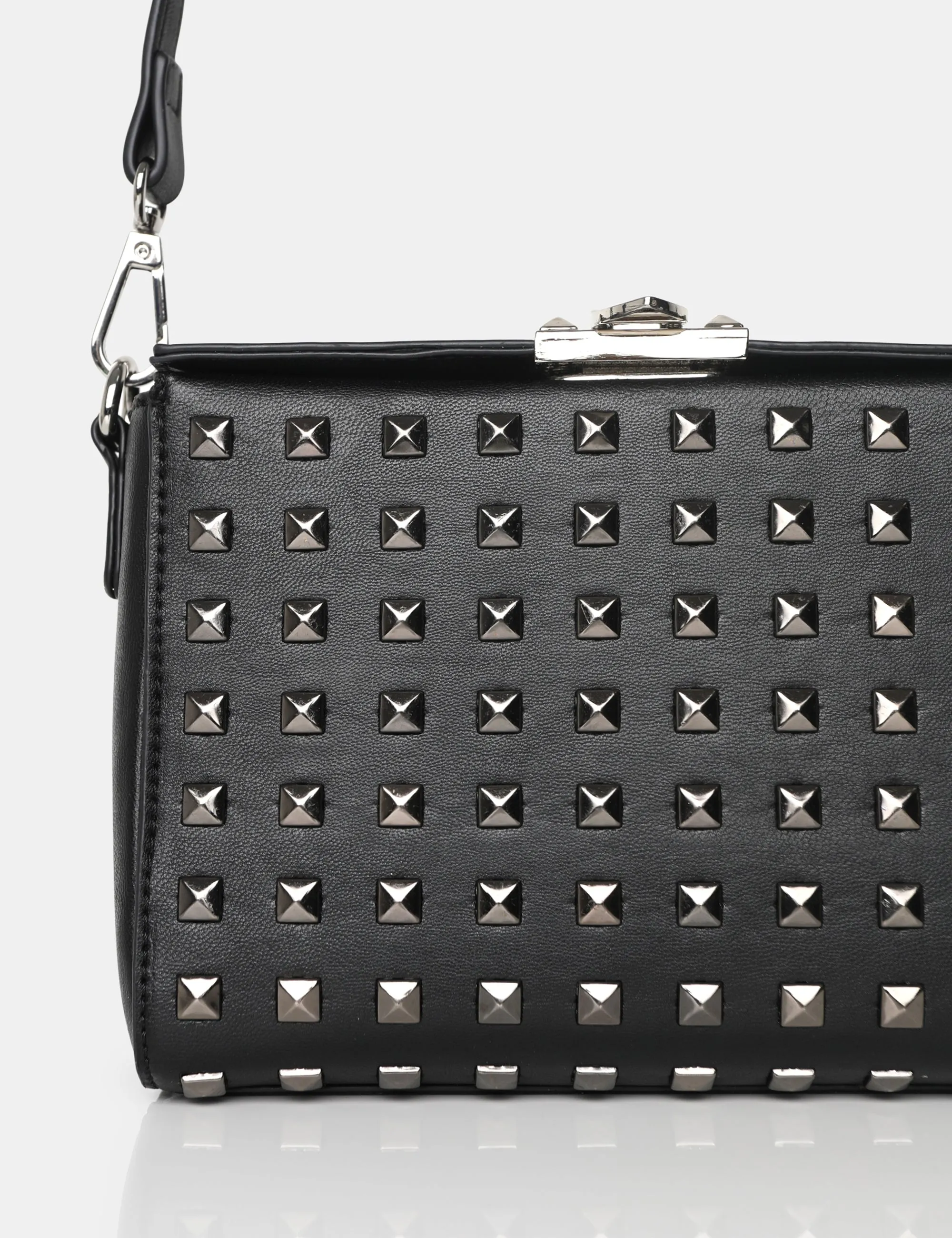 The Jose Black PU Metal Studded Bag