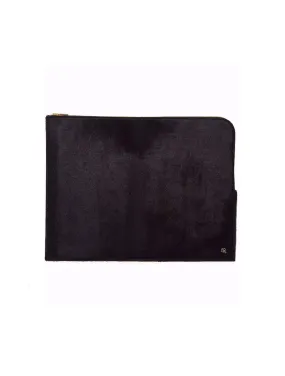 The Large Signature Pouch in Black with Silver