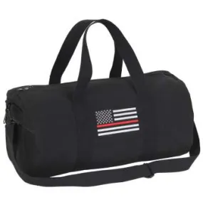 Thin Red Line Canvas Shoulder Duffle Bag - 19 Inch