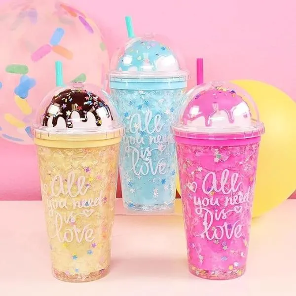 UNICORN AND ICE CREAM SHAPED WATER BOTTLE 450ML