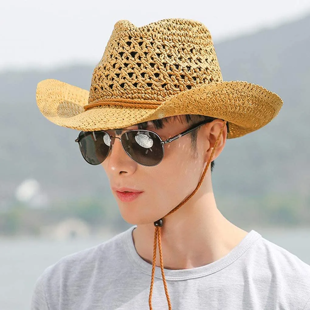 Unisex Beach Straw Western Cowboy Hat