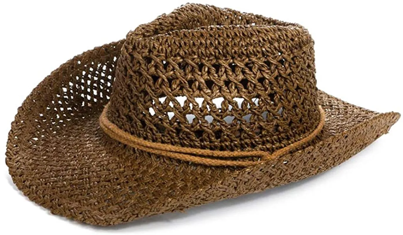 Unisex Beach Straw Western Cowboy Hat