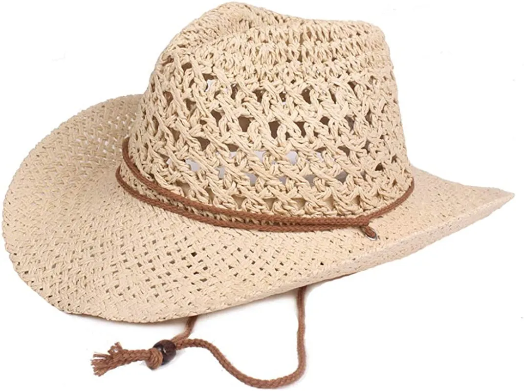 Unisex Beach Straw Western Cowboy Hat