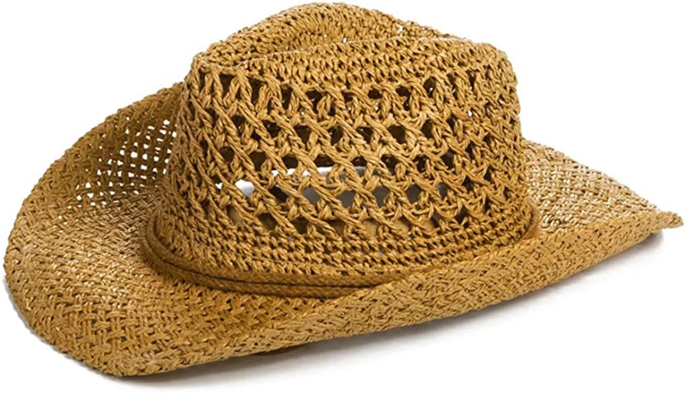 Unisex Beach Straw Western Cowboy Hat