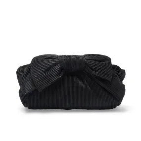 Veda Clutch in Black Pleat