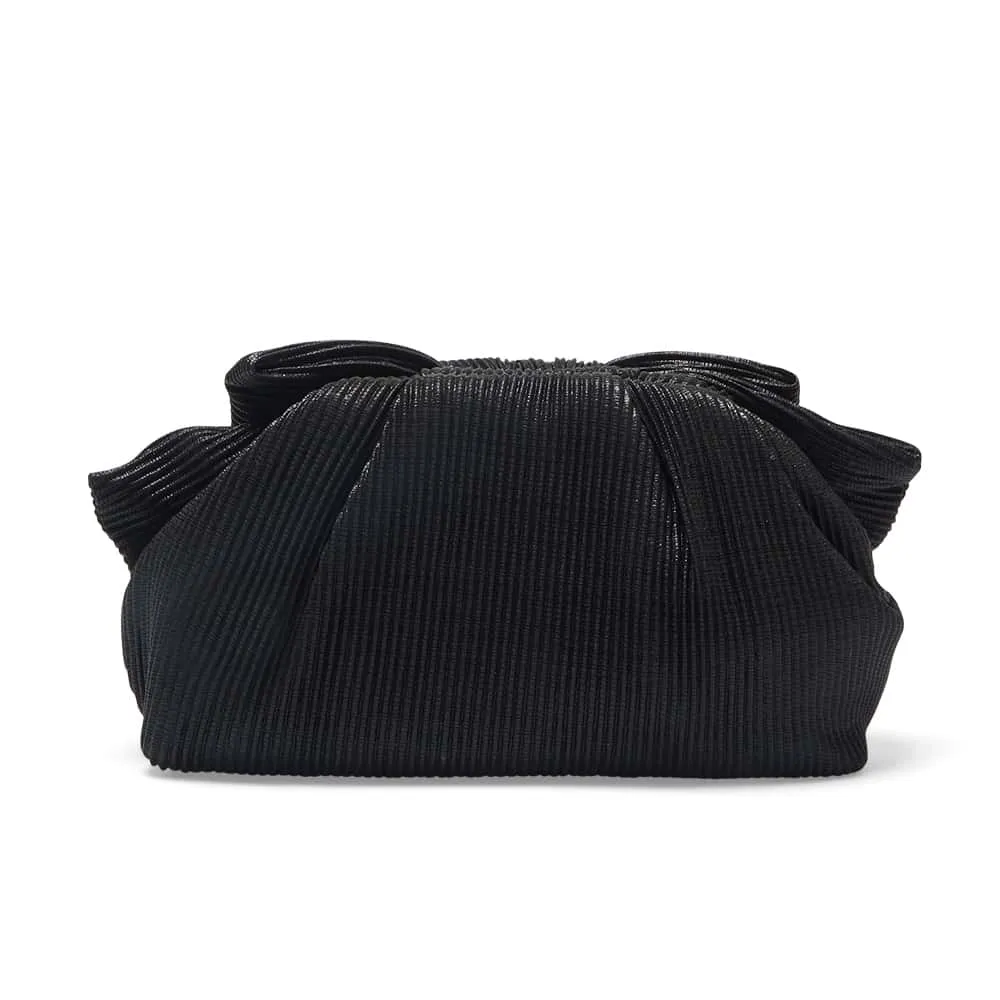 Veda Clutch in Black Pleat