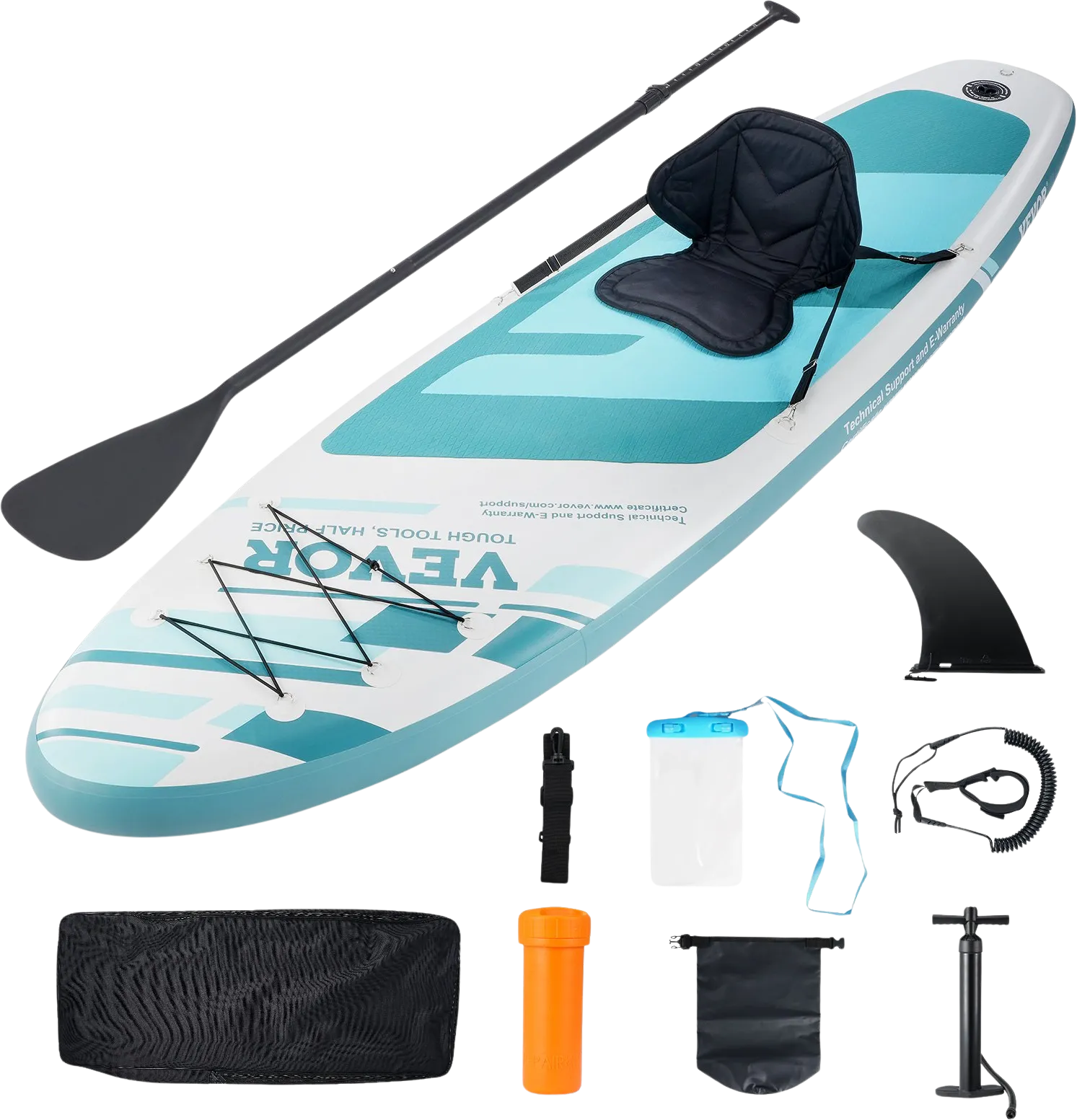 Vevor Inflatable Stand Up Paddle Board 10.6 Ft. with Removable Kayak Seat New