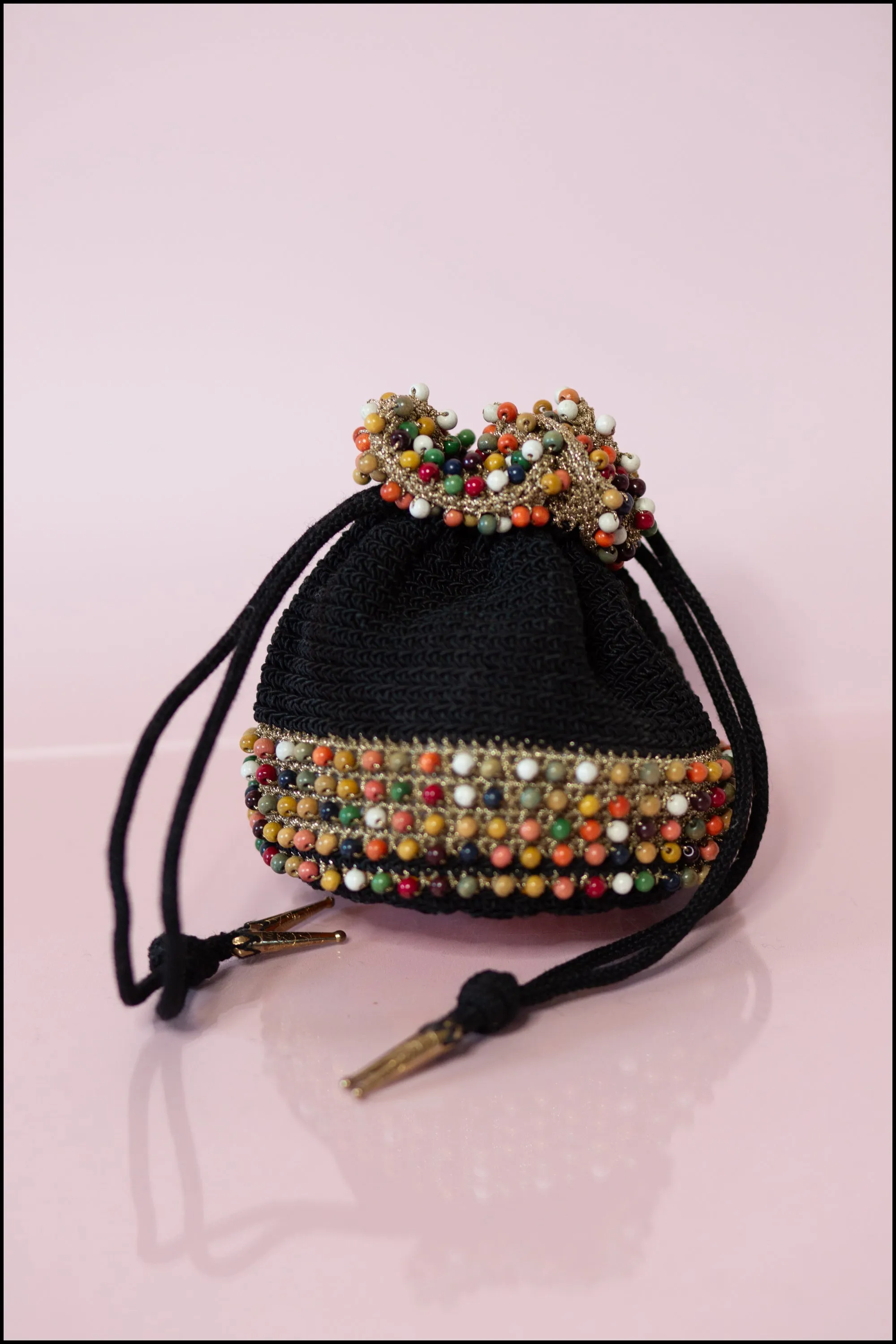 Vintage 1940s Rainbow Beaded Evening Bag