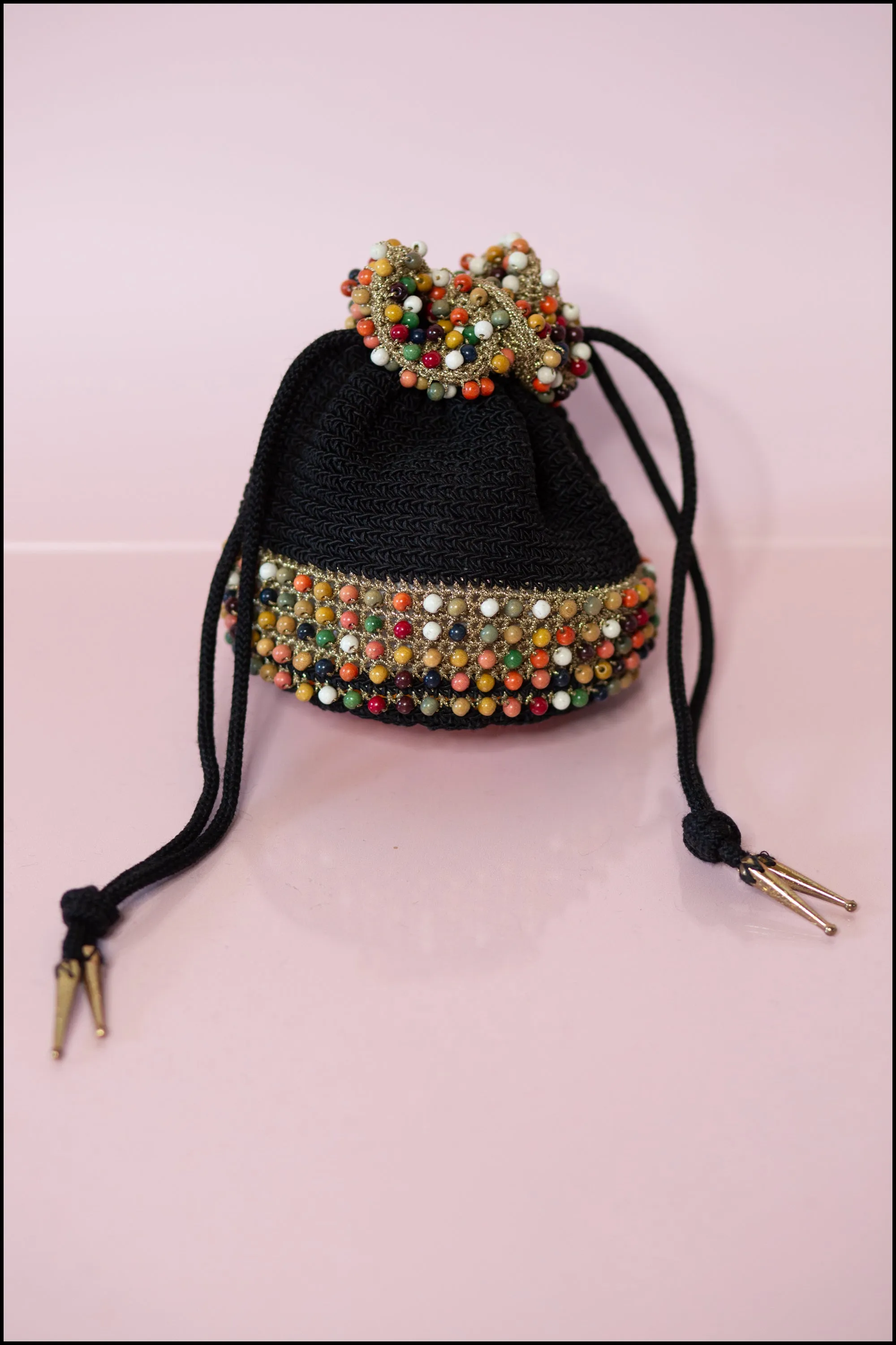 Vintage 1940s Rainbow Beaded Evening Bag