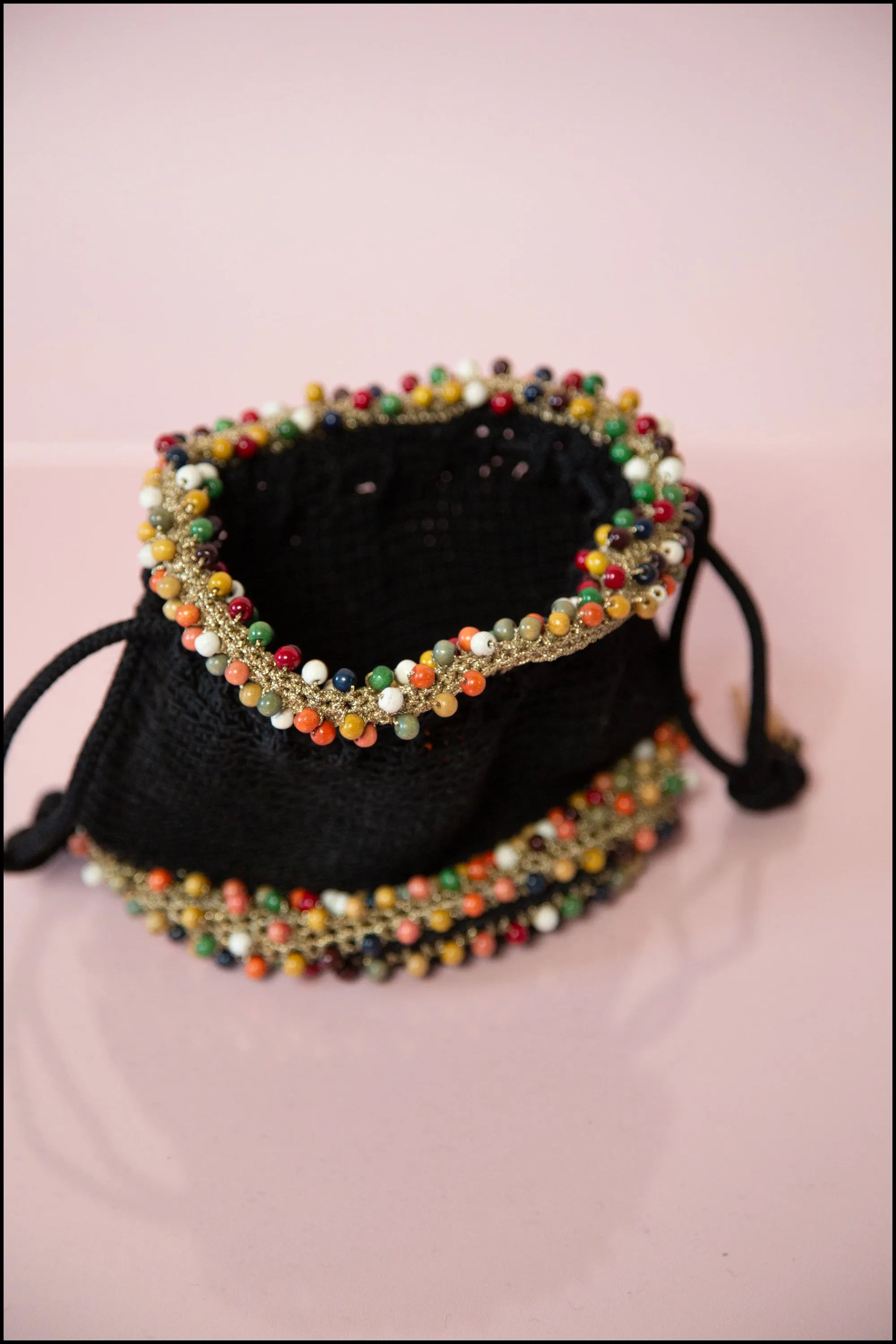 Vintage 1940s Rainbow Beaded Evening Bag