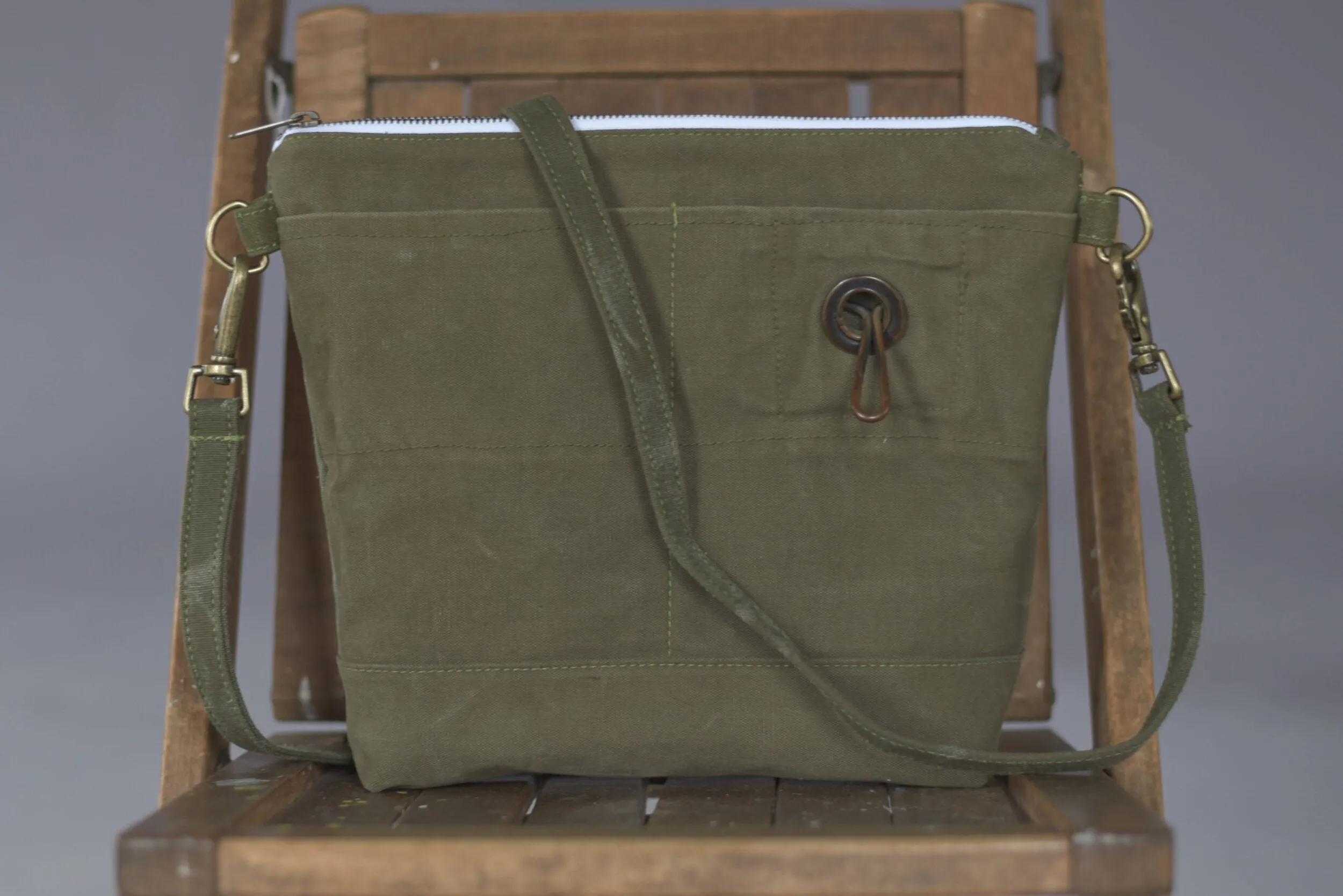 Vintage Army Duffle Crossbody Purse