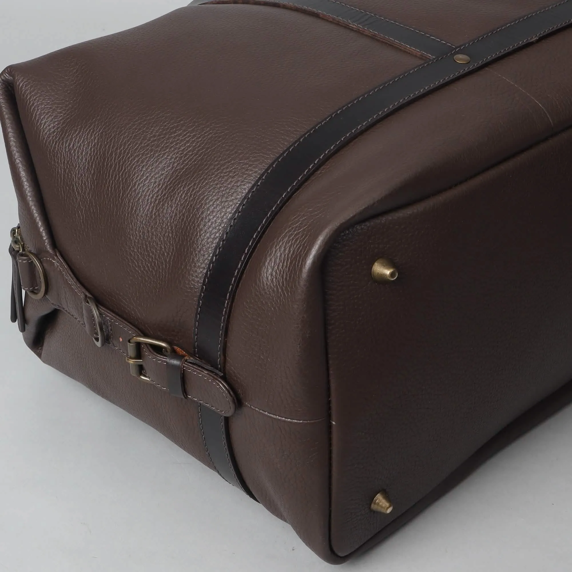 Vintage Charm Full Grain Leather Travel Duffle Bag