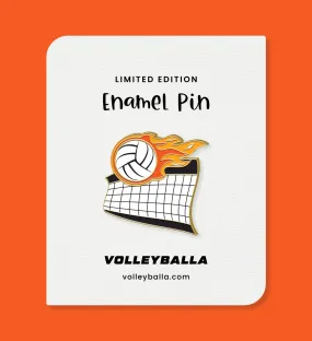 Volleyball Net Flame Enamel Pin