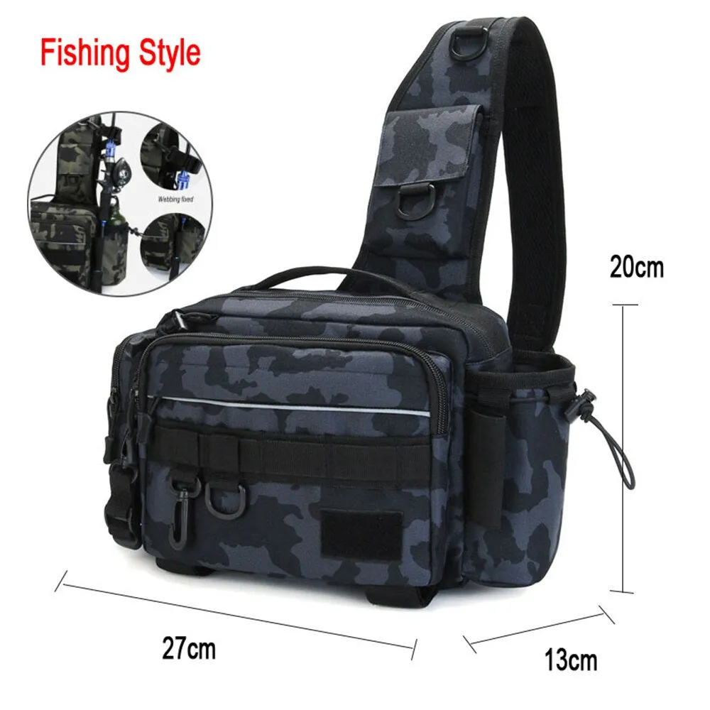 Waterproof Camping Bag Organizer Multifunctional Fishing Gear Bag Shoulder Messenger Waist Bag Outdoor Fish Fishing Storage Bags