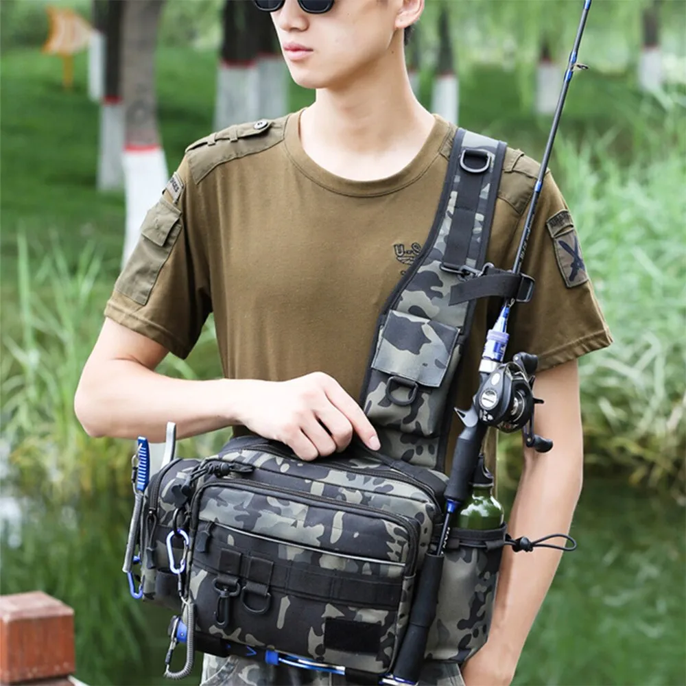 Waterproof Camping Bag Organizer Multifunctional Fishing Gear Bag Shoulder Messenger Waist Bag Outdoor Fish Fishing Storage Bags