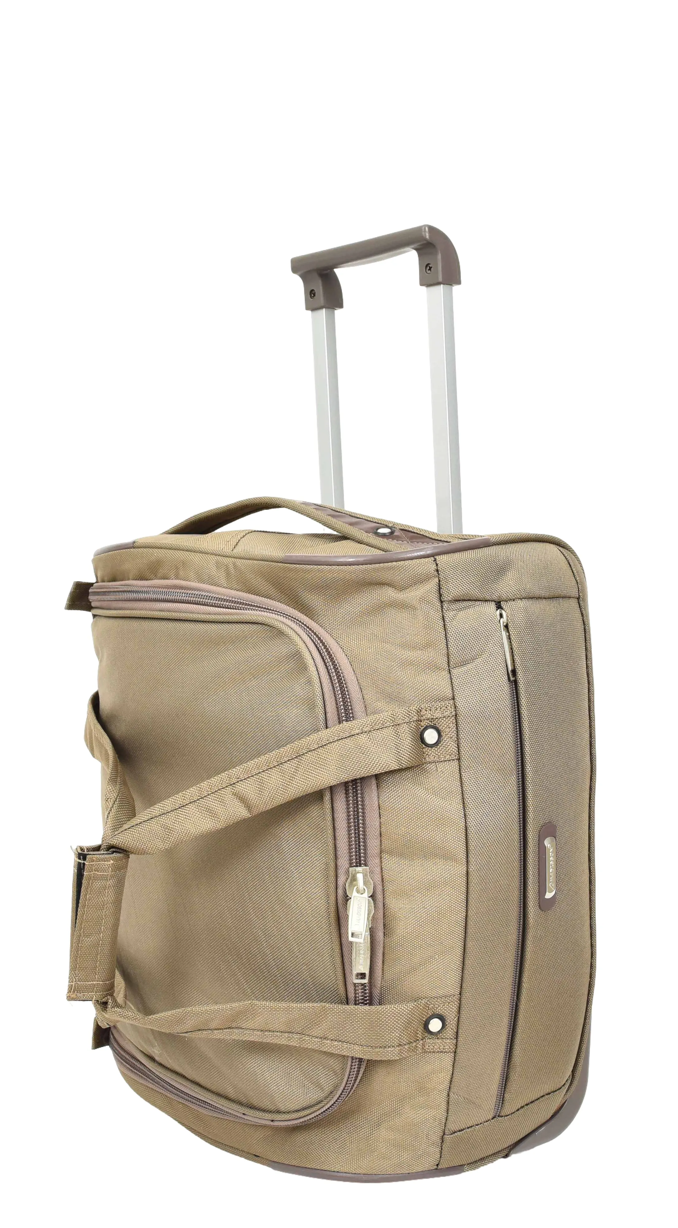 Wheeled Holdall Duffle Mid Size Bag HOL214 Beige