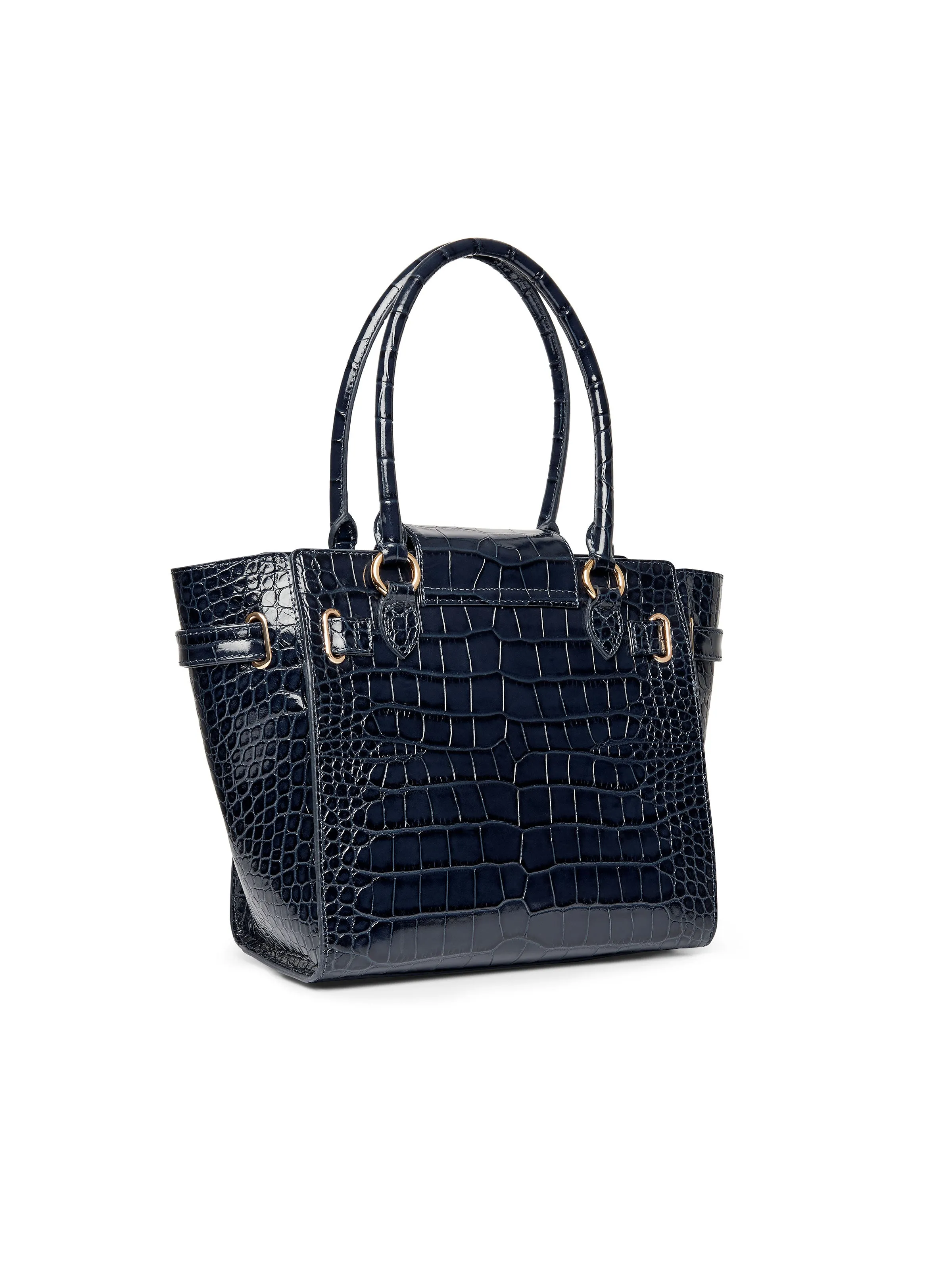 Windsor Tote - High Shine Navy Croc