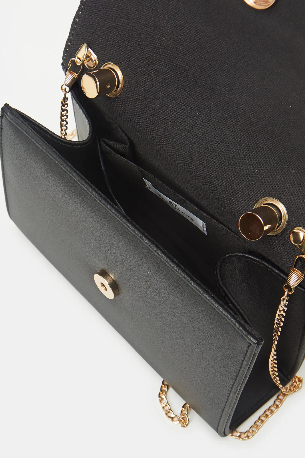 Women Black Embellished Evening Bag