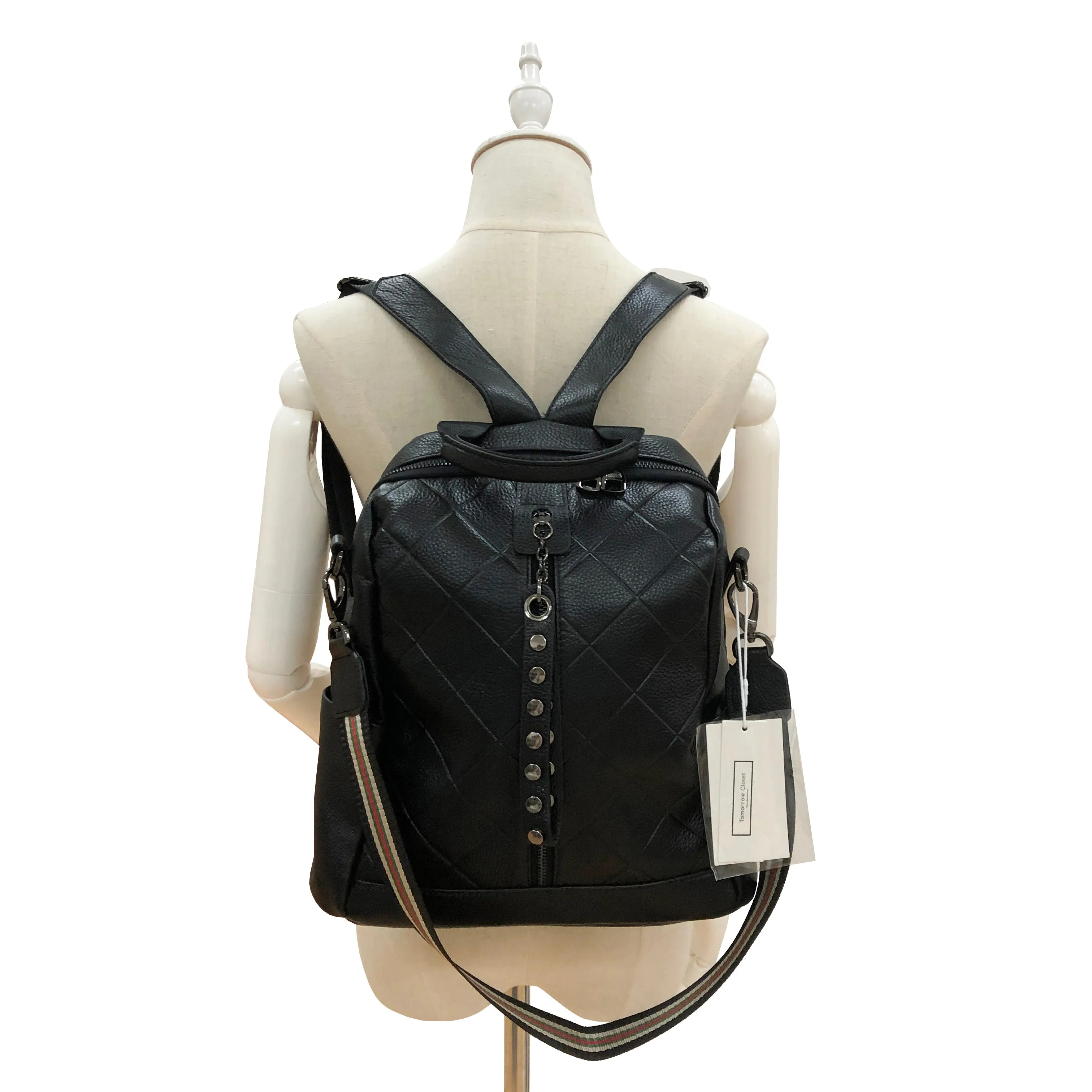 Women's cowhide leather Diamond V2 design backpack