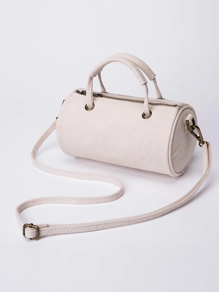 Women's Small Canvas Crossobdy Bag Round Canvas Duffle Bag