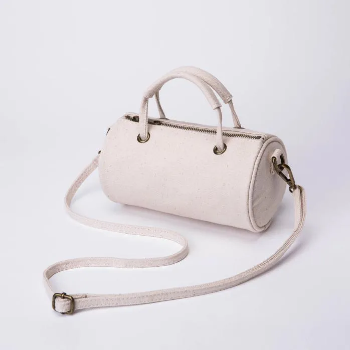 Women's Small Canvas Crossobdy Bag Round Canvas Duffle Bag