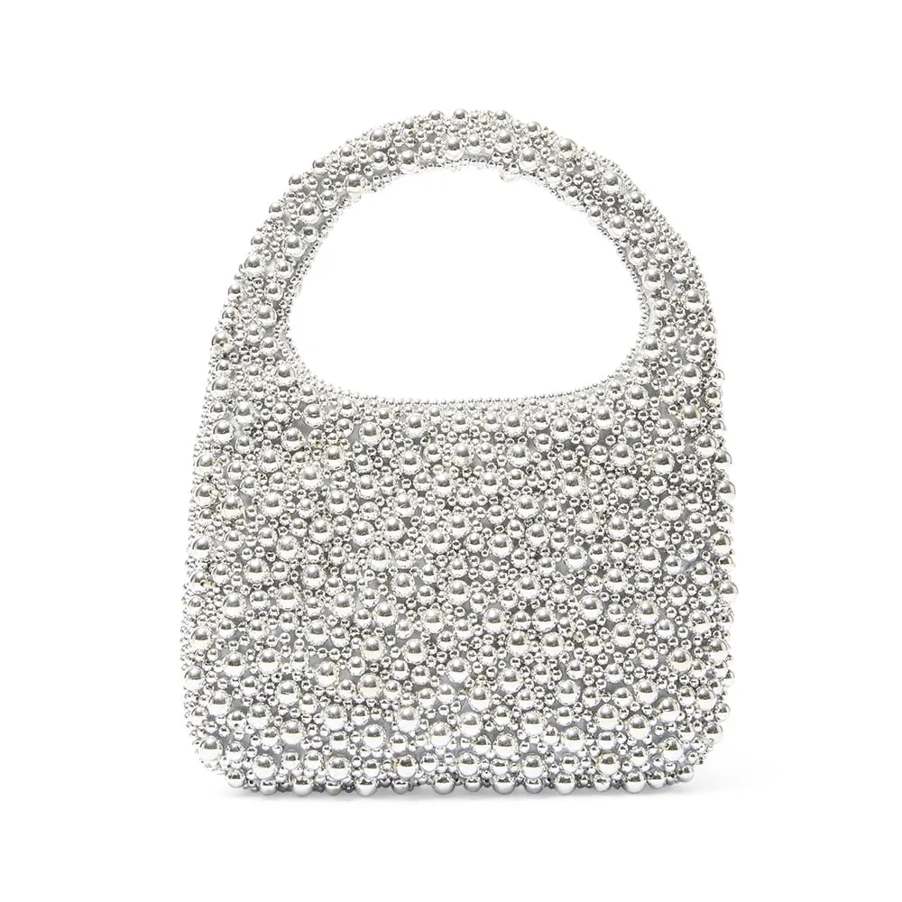 Zariah Evening Bag in Silver Pearl