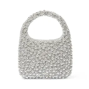 Zariah Evening Bag in Silver Pearl